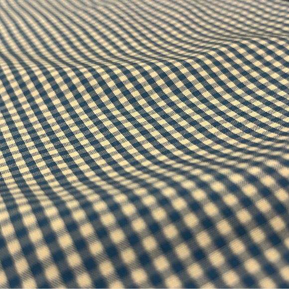 Devon & Jones Large Button Down Checked Blue and White Long Sleeve Shirt - Picture 6 of 10